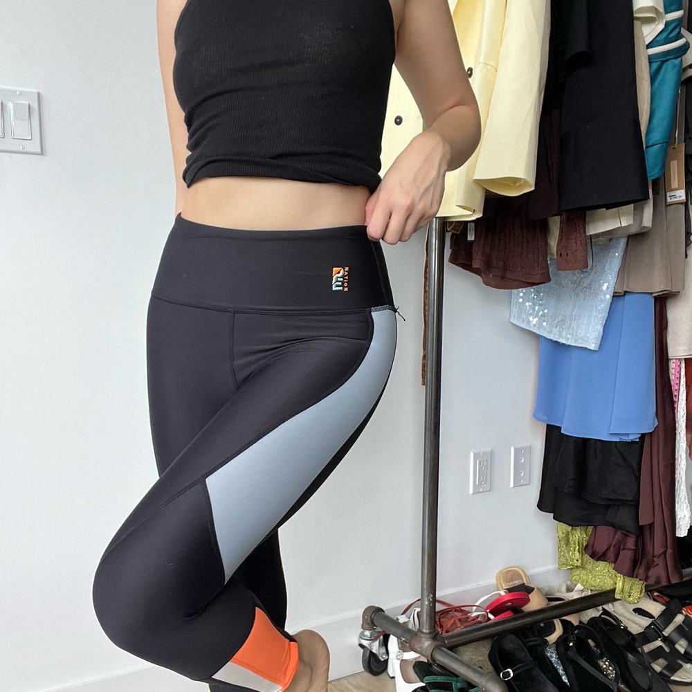 PE Nation Orange and Black Leggings